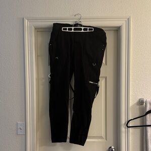 Royal Bones Black Cargo Pants with Silver Accents